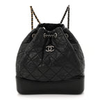 Chanel Aged Calfskin Quilted Small Gabrielle Backpack Black