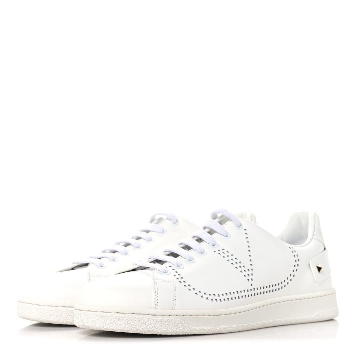 Valentino Garavani Calfskin Men's Backnet Sneakers 43.5 White