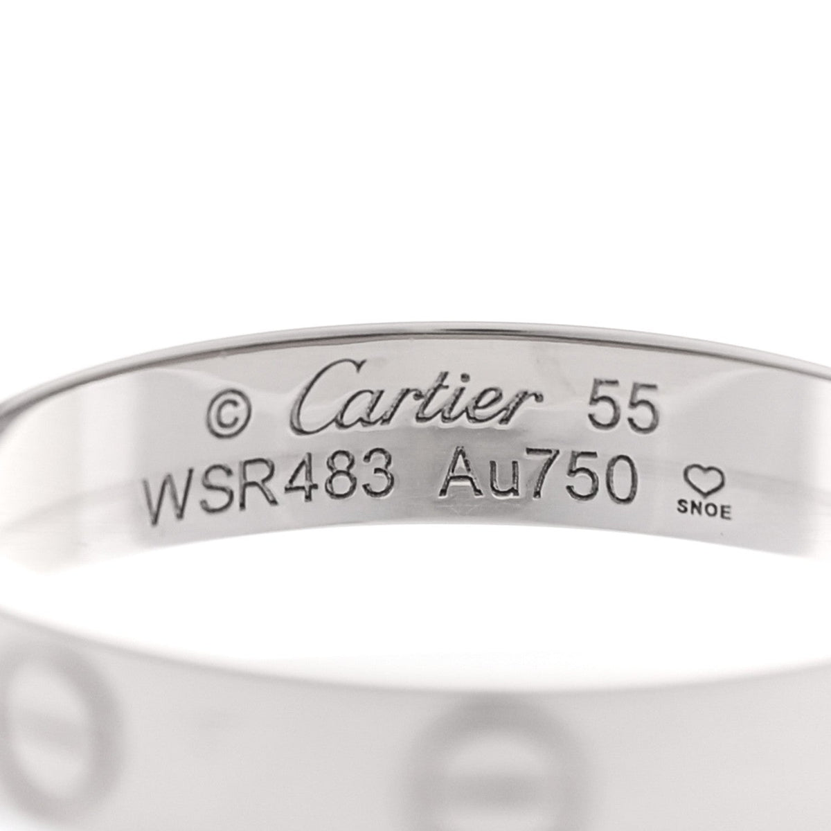 18K White Gold 3.5mm LOVE Wedding Band Ring 55 7.25