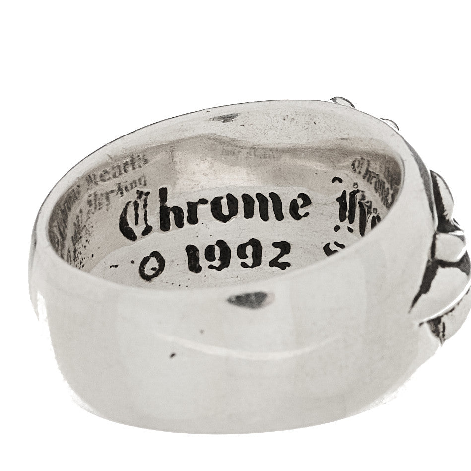 Chrome HeartsSterling Silver Double Floral Cross Ring 56 7.75