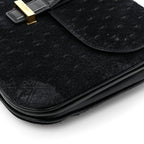 Saint Laurent Suede Le Monogramme Satchel Black