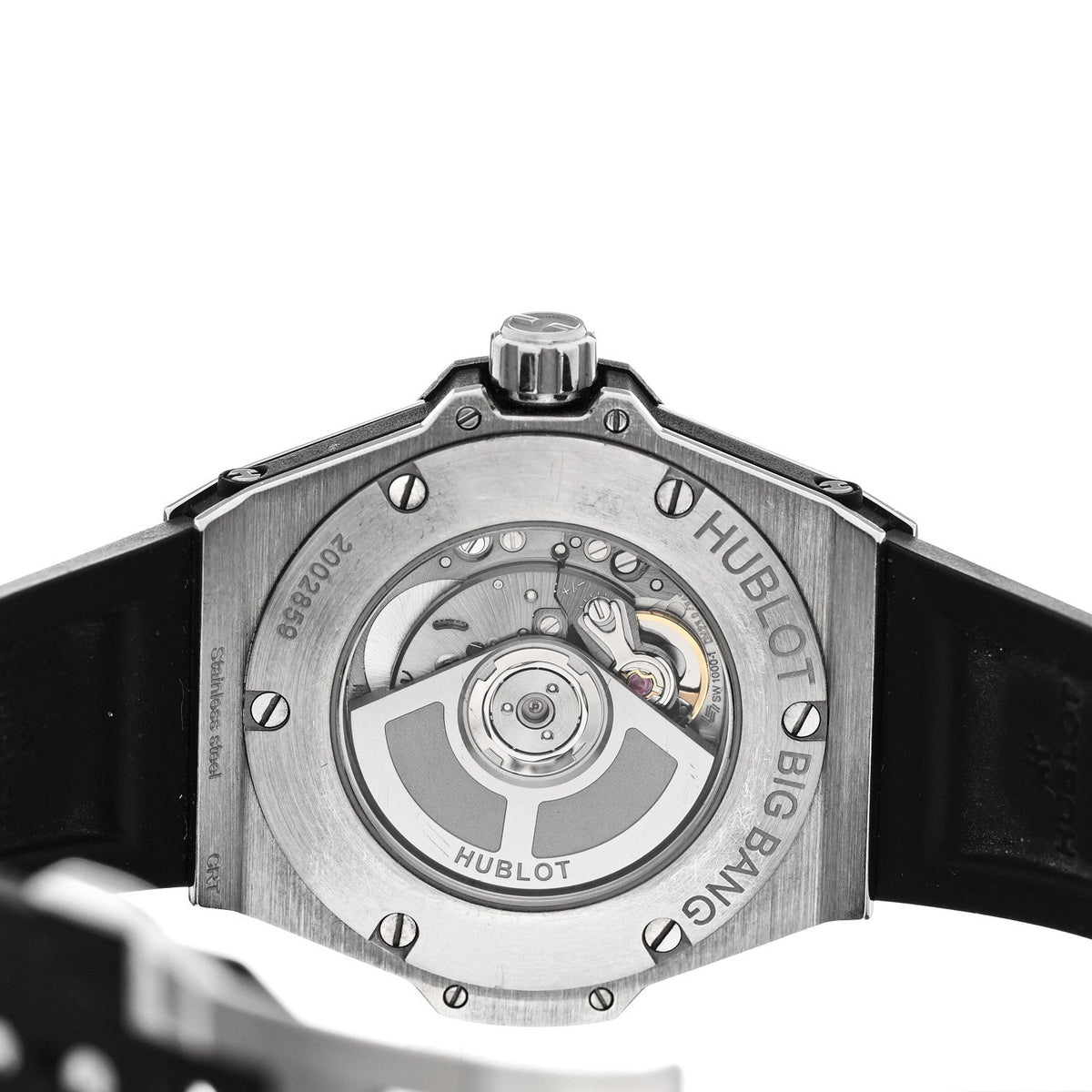 Hublot Stainless Steel Rubber Diamond 33mm Big Bang One Click Watch Black 485.SX.1270.RX