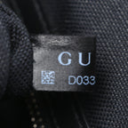Gucci GG Supreme Calfskin Web Flat Messenger Bag Black Grey