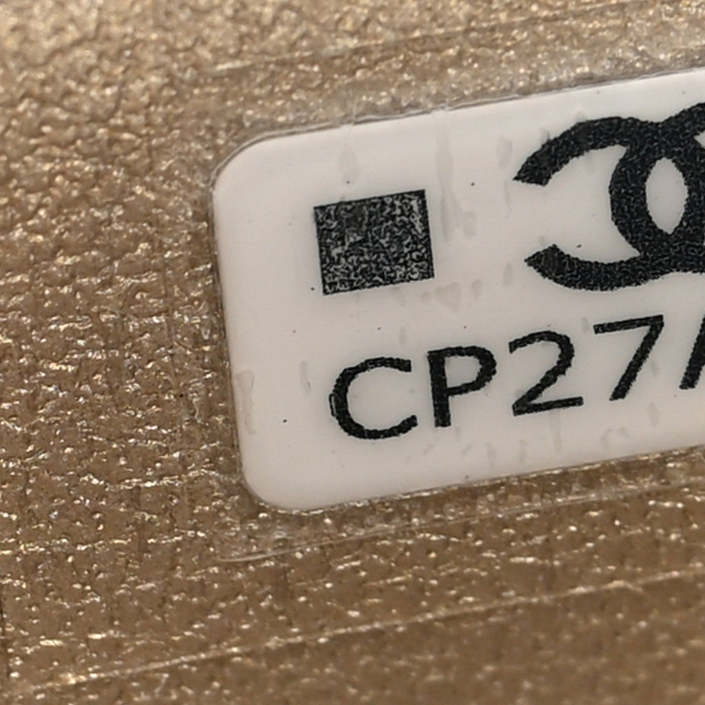 Chanel Metallic Lambskin Quilted Flap Phone Holder With Chain Gold