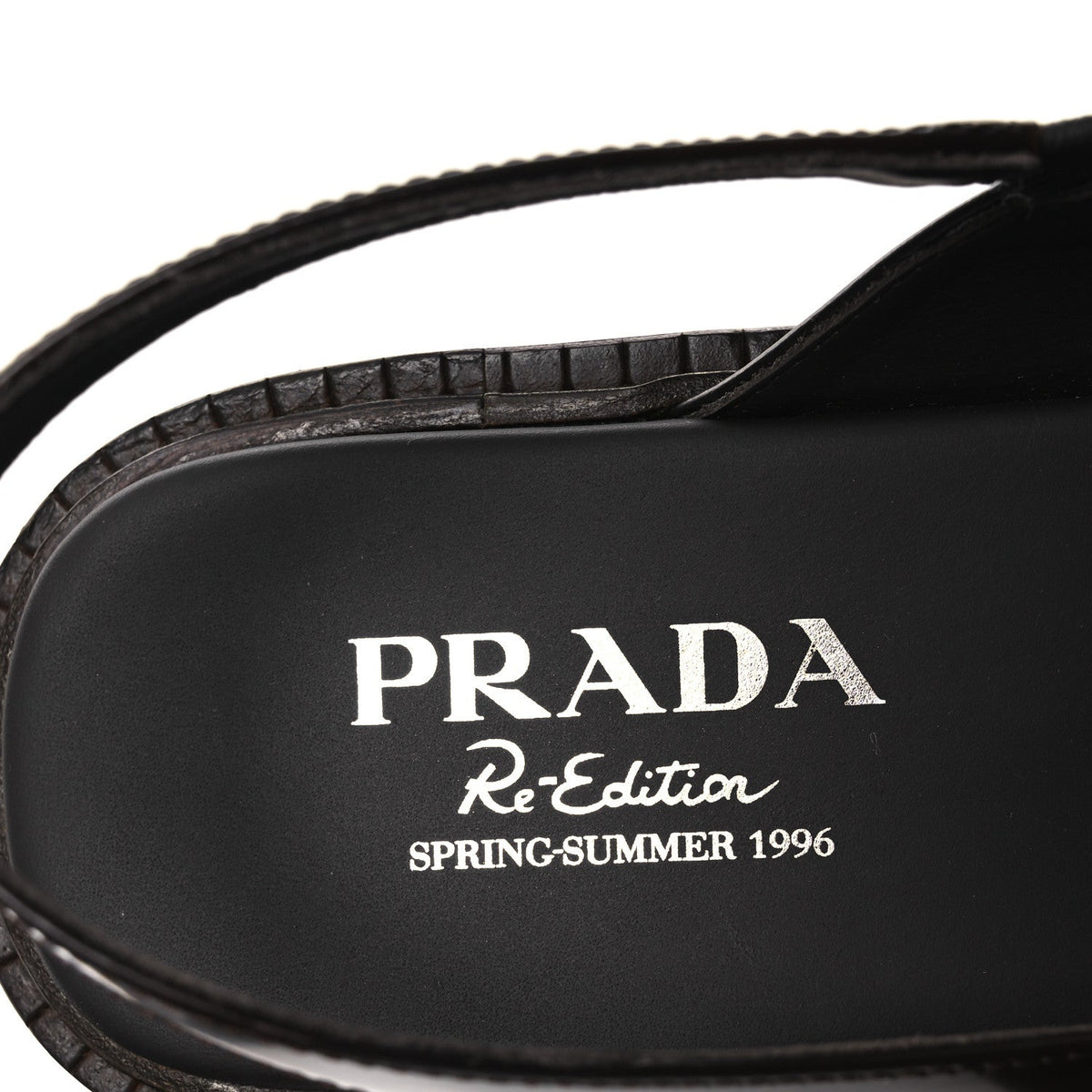 Prada Spazzolato Fume Women's Re-Edition 1996 Buckle Sandals 41 Bruciato