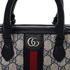 Gucci GG Supreme Calfskin Mini Ophidia Top Handle Bag Beige Blue