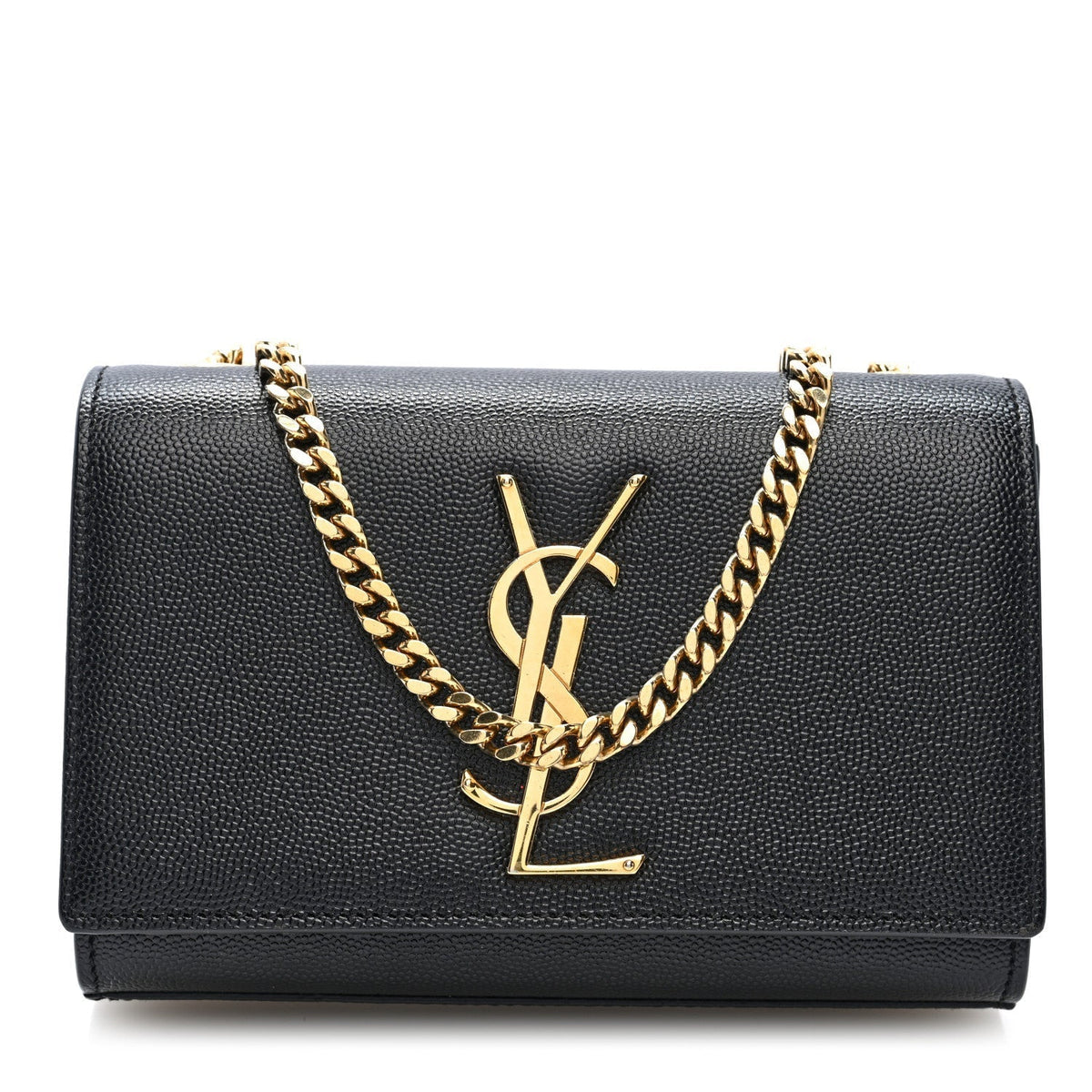 Saint Laurent Grain De Poudre Small Monogram Kate Satchel Black