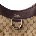 Gucci Metallic Monogram Large D Gold Hobo Purple