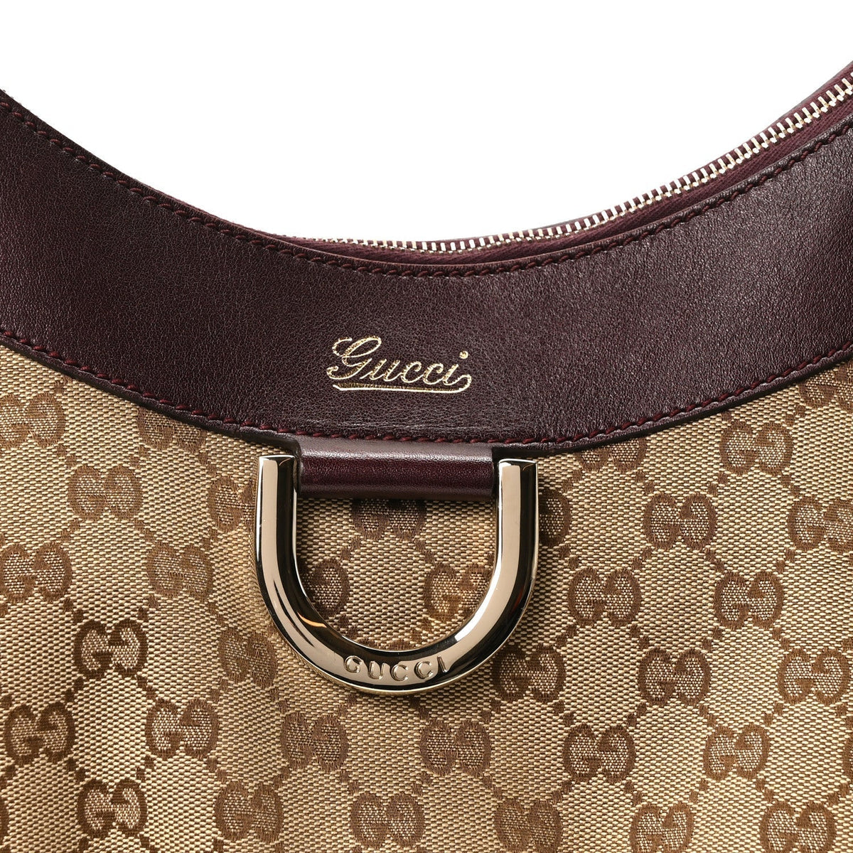 Gucci Metallic Monogram Large D Gold Hobo Purple