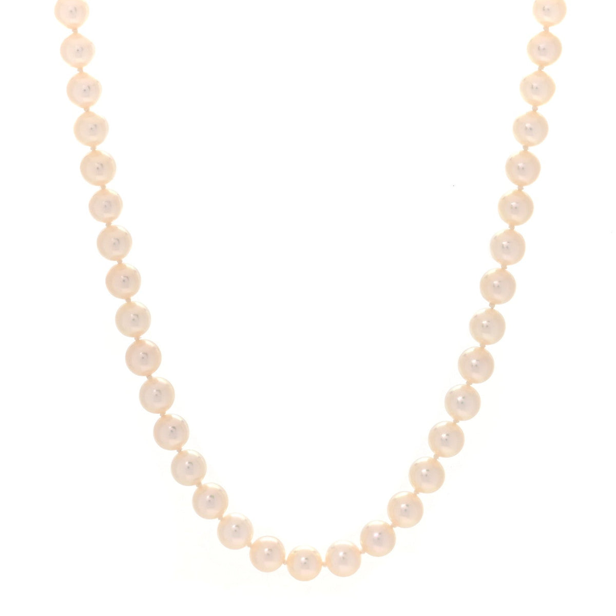18K White Gold Akoya Cultured Pearl 6.5-7mm Strand Necklace