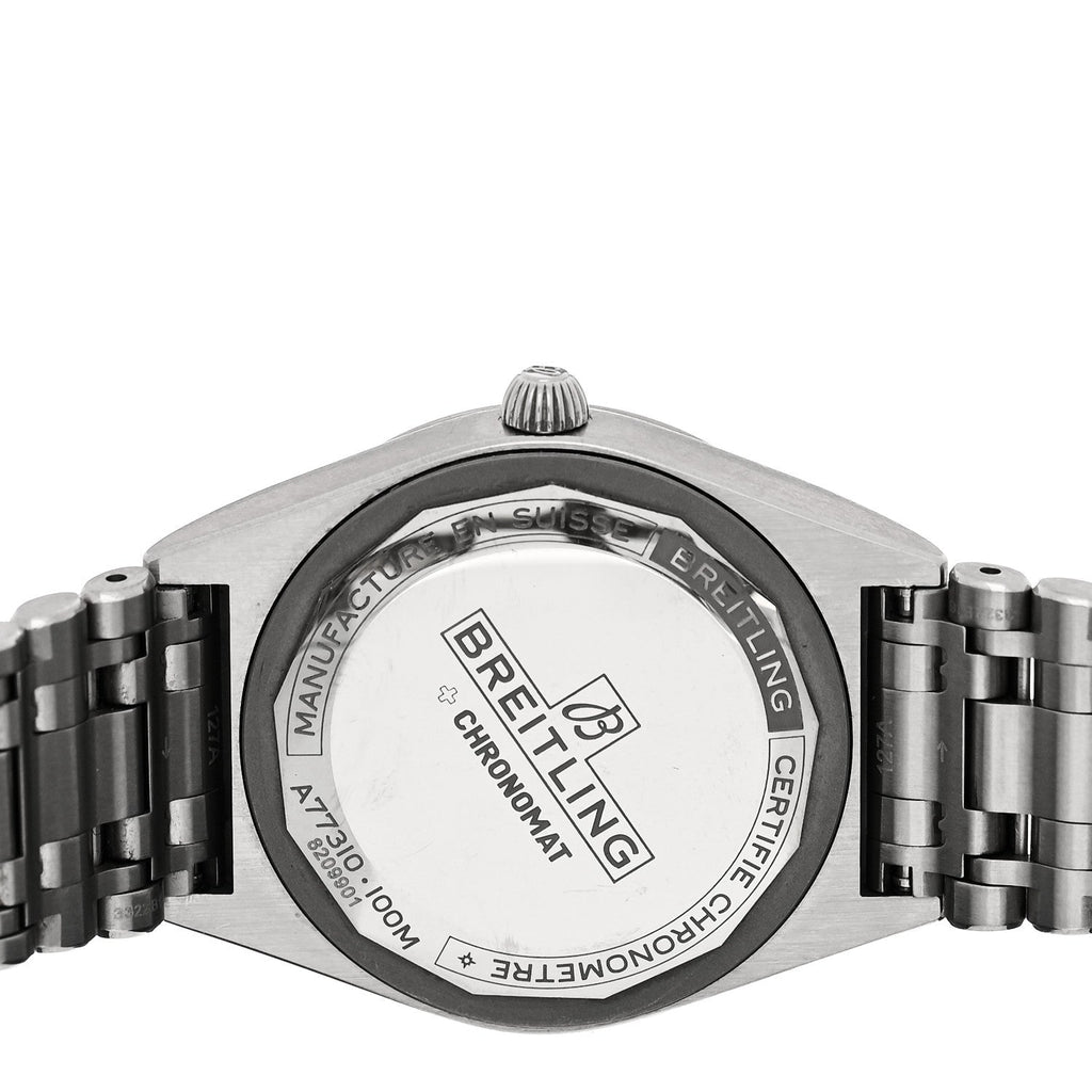 Breitling Stainless Steel Diamond 32mm Chronomat Quartz Watch Silver A77310