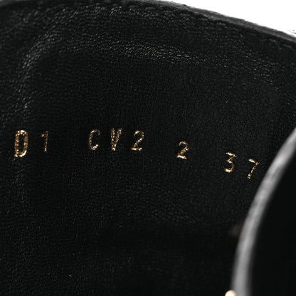 Valentino Garavani Calfskin Women's Rockstud Combat Ankle Boots 37 Black