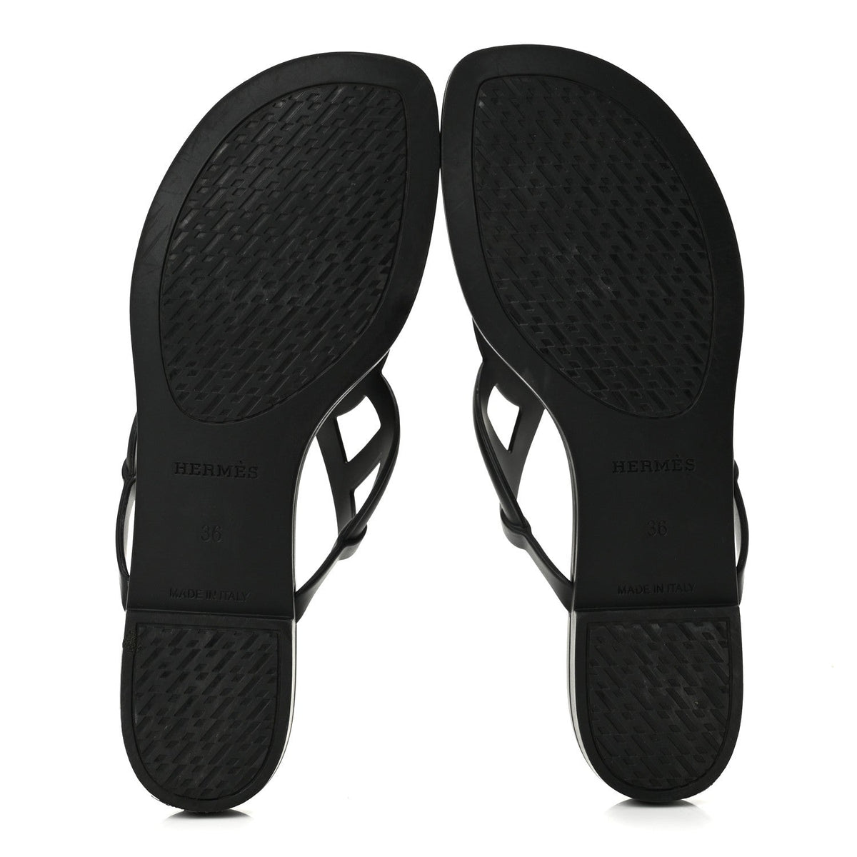 Hermès Rubber Women's Egerie Sandals 36 Black