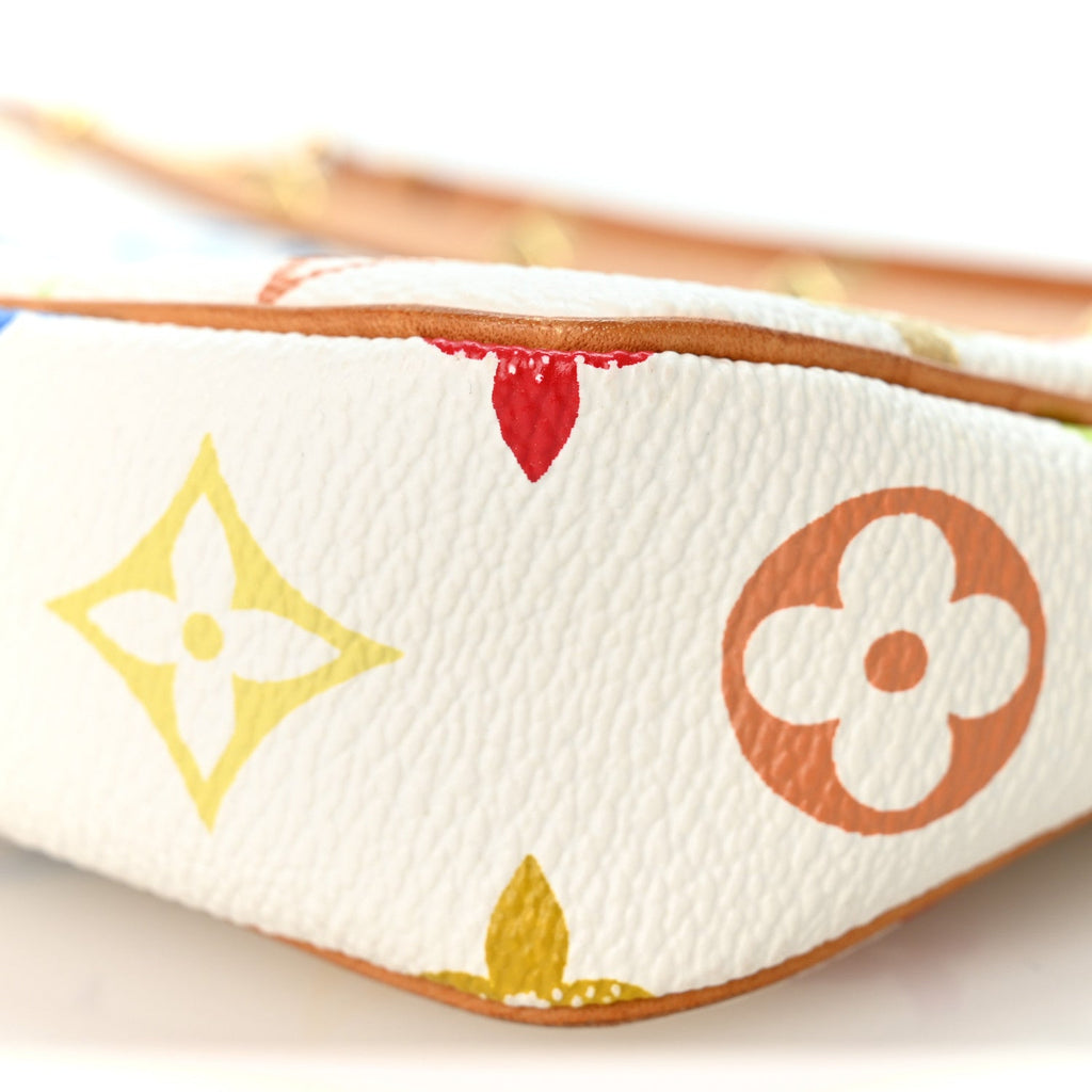 Louis Vuitton Monogram Multicolor Pochette Accessories White