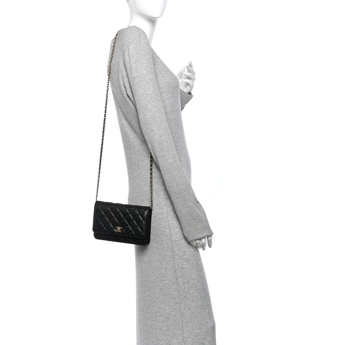 Quilted Caviar Wallet Bag