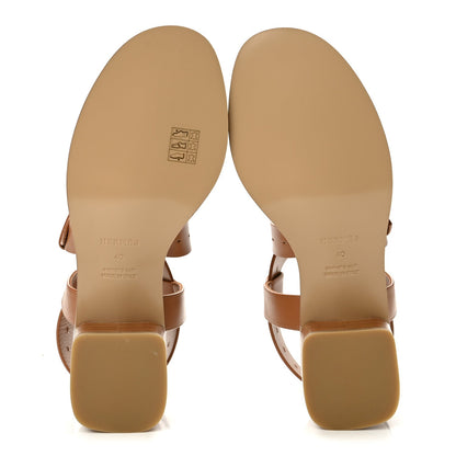 Hermes Calfskin Milly 40 Women's Sandals Naturel