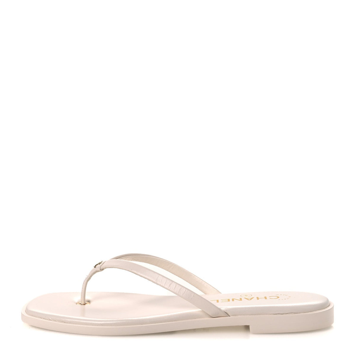 Goatskin CC Times Square Thong Sandals Beige