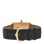 Cartier 18K Yellow Gold Alligator 26mm Tank Louis Quartz Watch