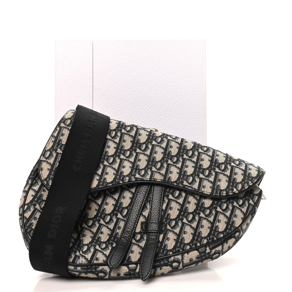 Christian Dior Oblique Men's Saddle Bag Blue
