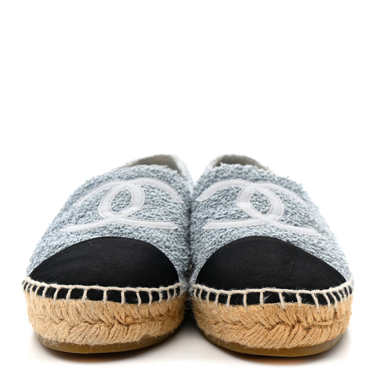Chanel Fabric Grosgrain CC Women's Espadrilles 38