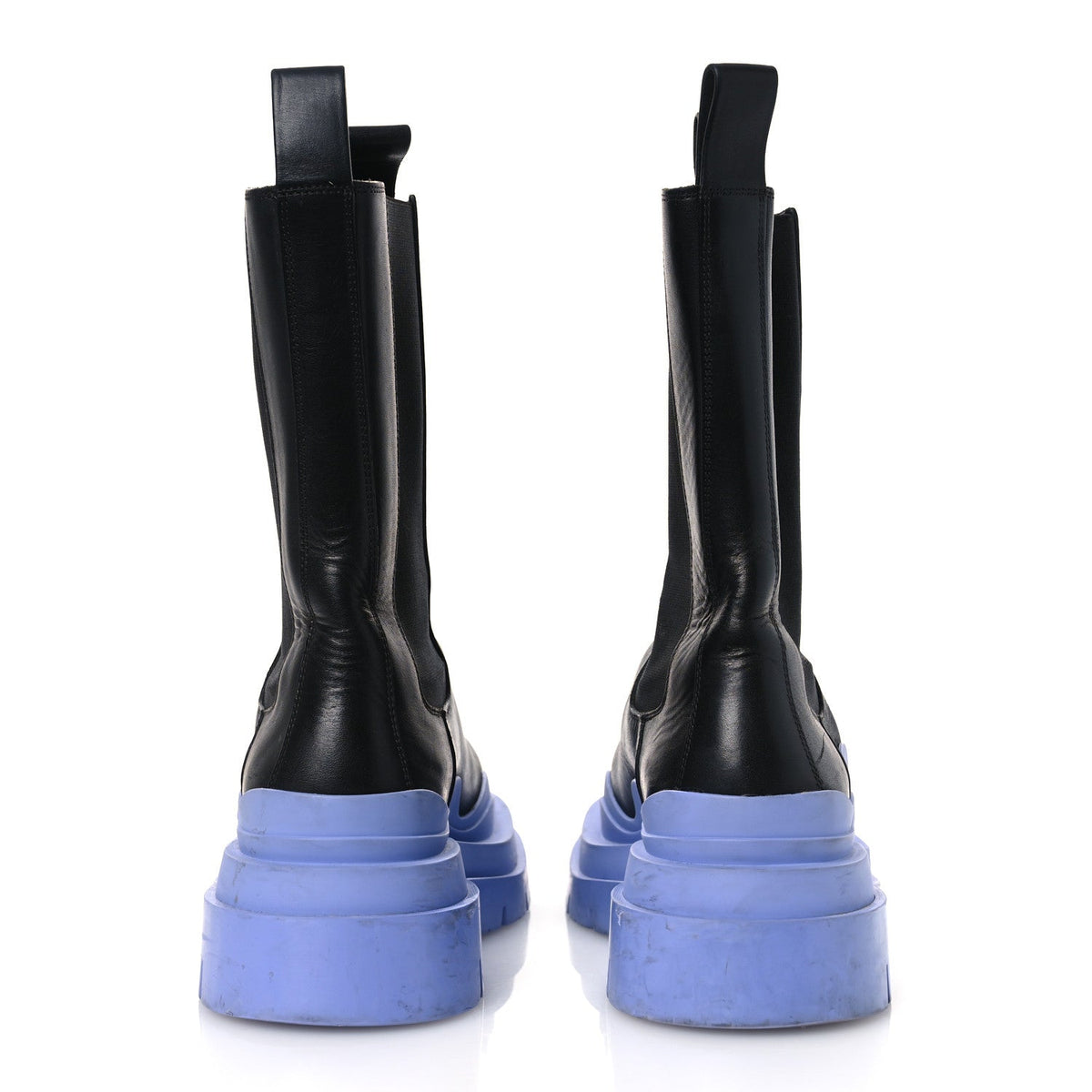 Bottega Veneta Calfskin Women's The Tire Chelsea Boots 40 Black Periwinkle