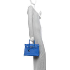 Hermes Taurillon Clemence Verso Birkin 30 Bleu Zellige Bleu Paradis