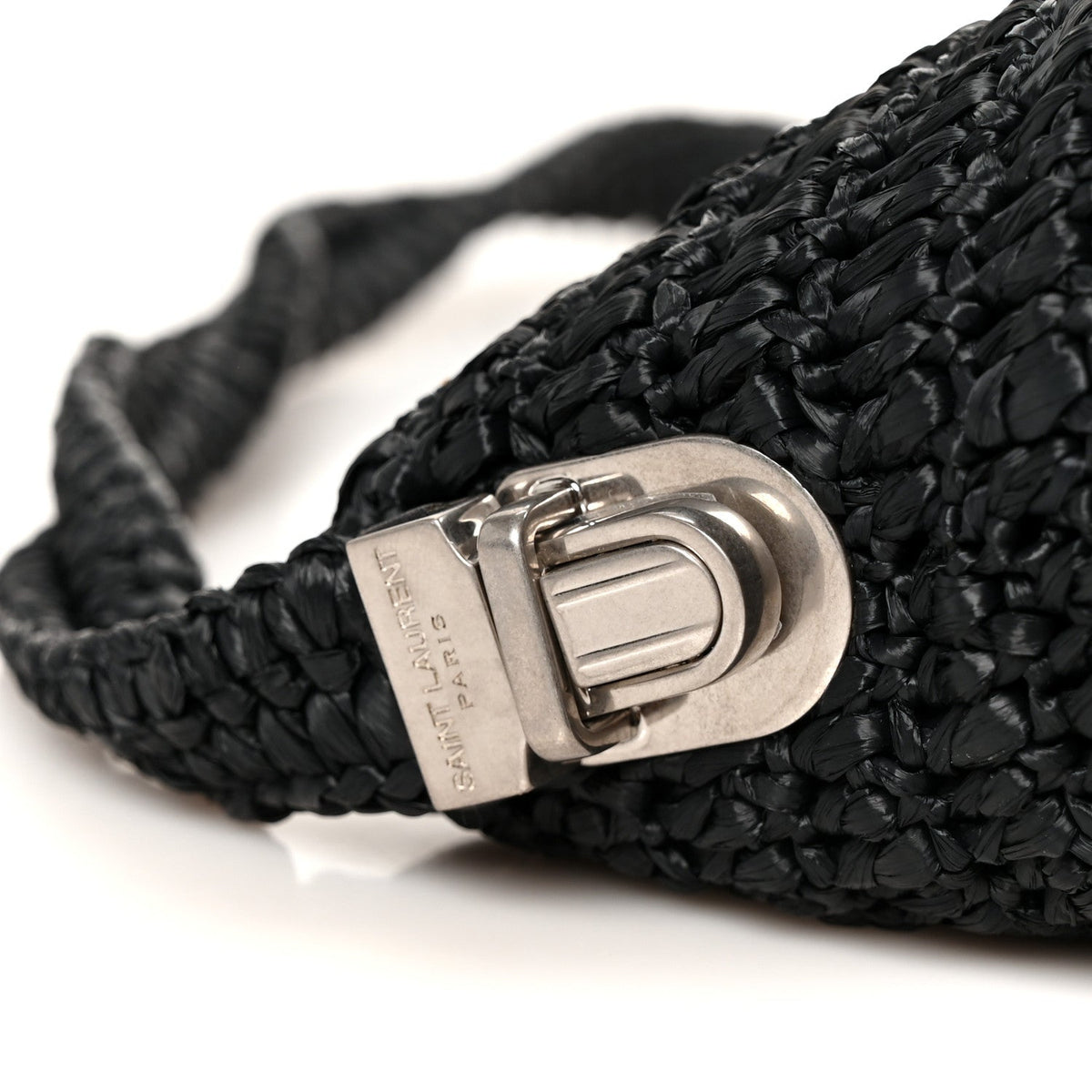 Saint Laurent Raffia Le Crossbody Bag Black