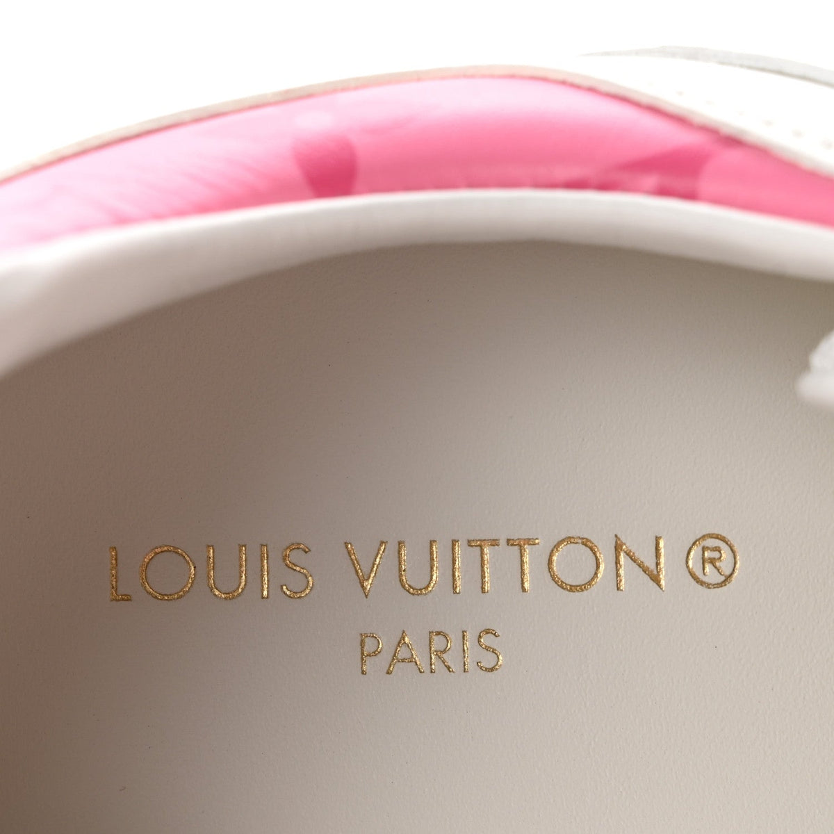 Louis Vuitton Calfskin Women's Monogram Run Away Sneakers 38 White Pink