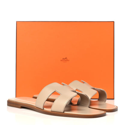 Hermes Box Calfskin Oran Women's Shoes