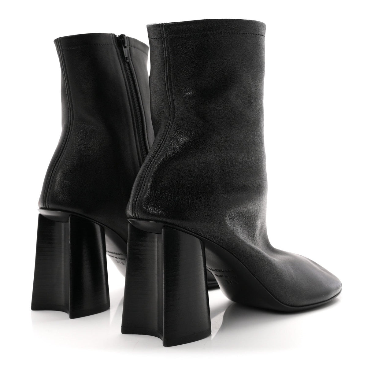 Balenciaga Shiny Soft Sheepskin Glove 8cm Women's Ankle Boots Black