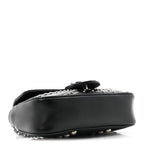 Gucci Calfskin Matelasse Studded Super Mini GG Marmont Shoulder Bag Black