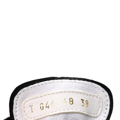 Chanel Lambskin Printed Logo Women's Sneakers 38 Black