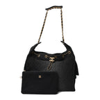 Chanel Washed Denim Quilted Medium Chanel 25 Handbag Black