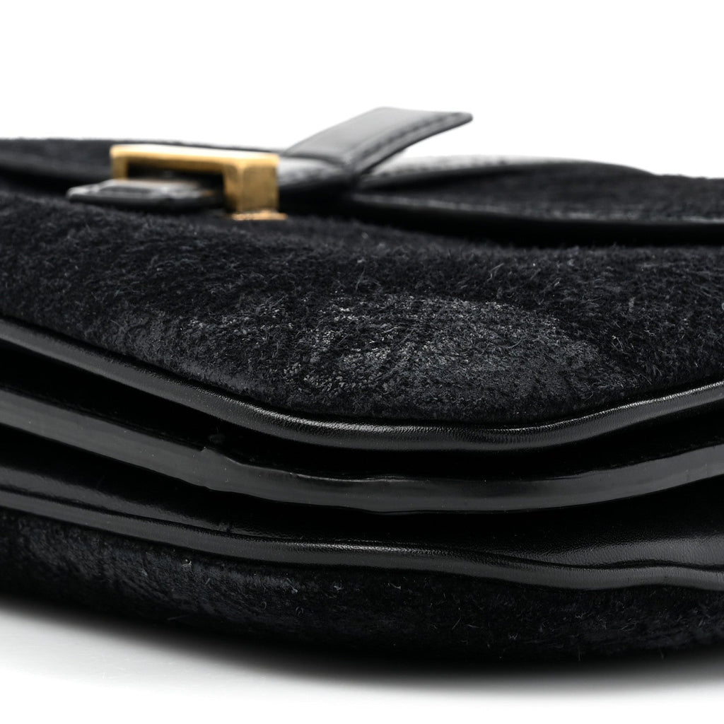 Saint Laurent Suede Le Monogramme Satchel Black