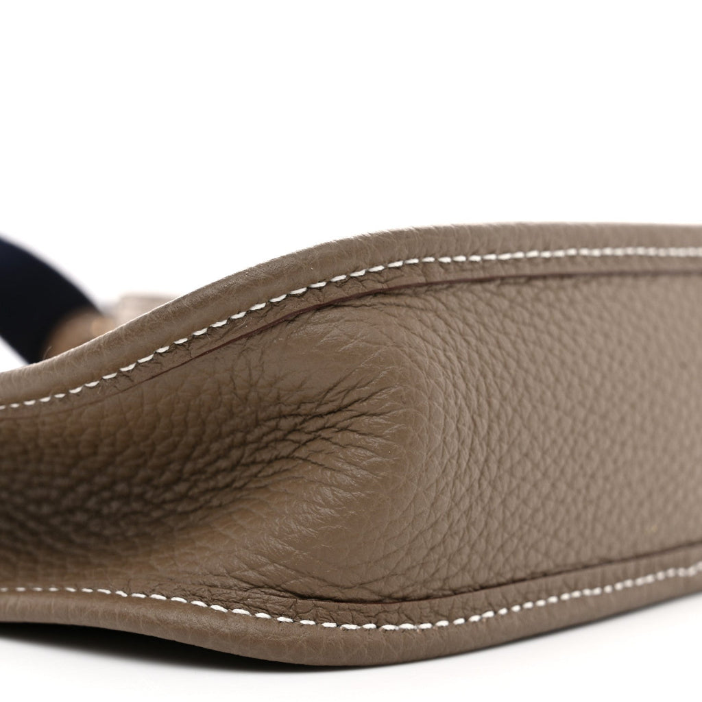 Hermes Taurillon Clemence Amazone Evelyne TPM Etoupe Bleu Indigo