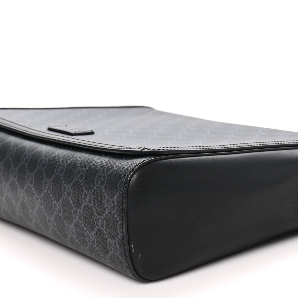 Gucci GG Supreme Web Flap Messenger Bag Black Grey