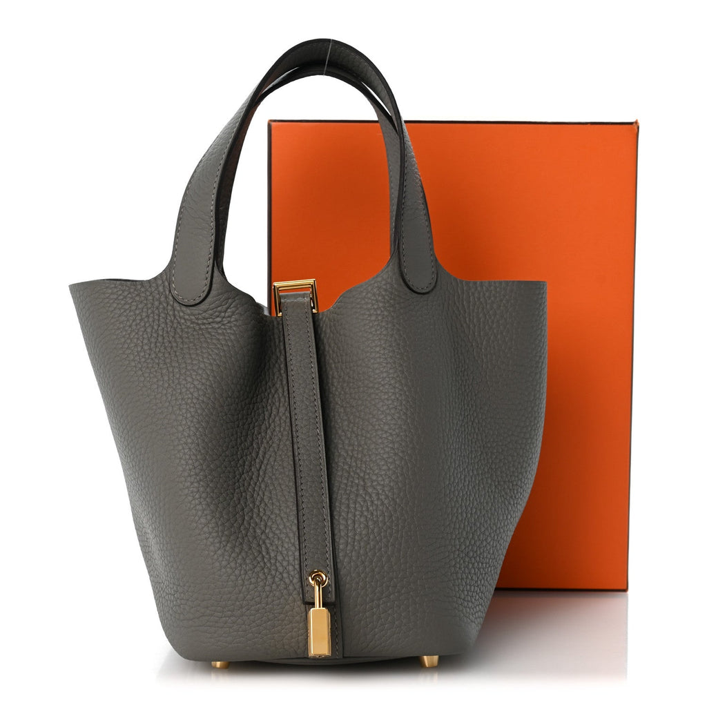 Hermes Taurillon Clemence Picotin Lock 18 PM Etain