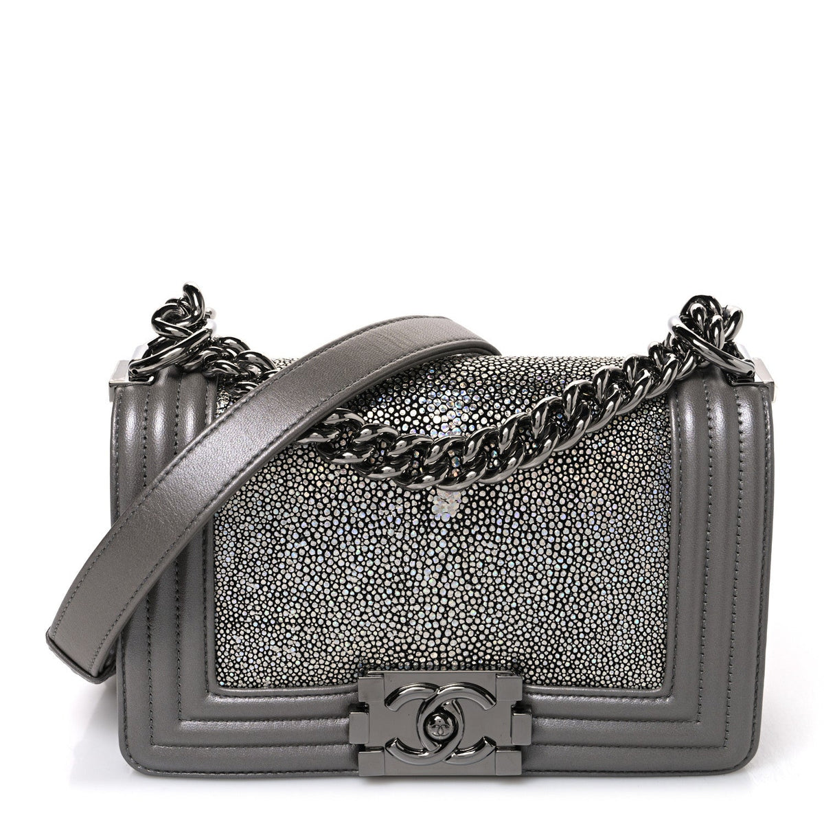Small Flap Shoulder Bag - Gray