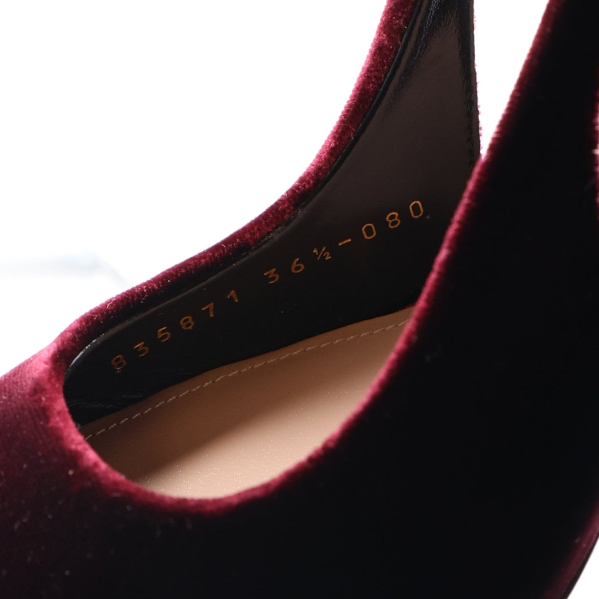 Gucci Velvet Crystal Nappa Women's Charlotte Slingback Pumps 36.5 New Vineyard