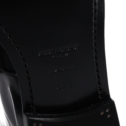 Saint Laurent Vitello Calfskin Women's Ruinart Hunt 25 Boots 37.5 Black