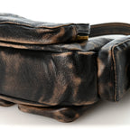 Miu Miu Distressed Nappa Pocket Bag Sand Coffee