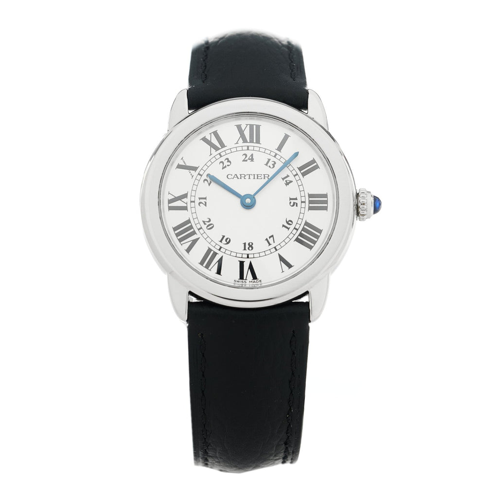 Cartier Stainless Steel Calfskin 29mm Ronde Solo Quartz Watch
