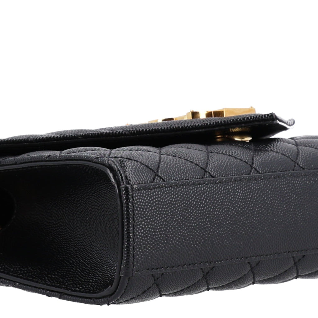 Saint Laurent Grain De Poudre Small Monogram Satchel Black