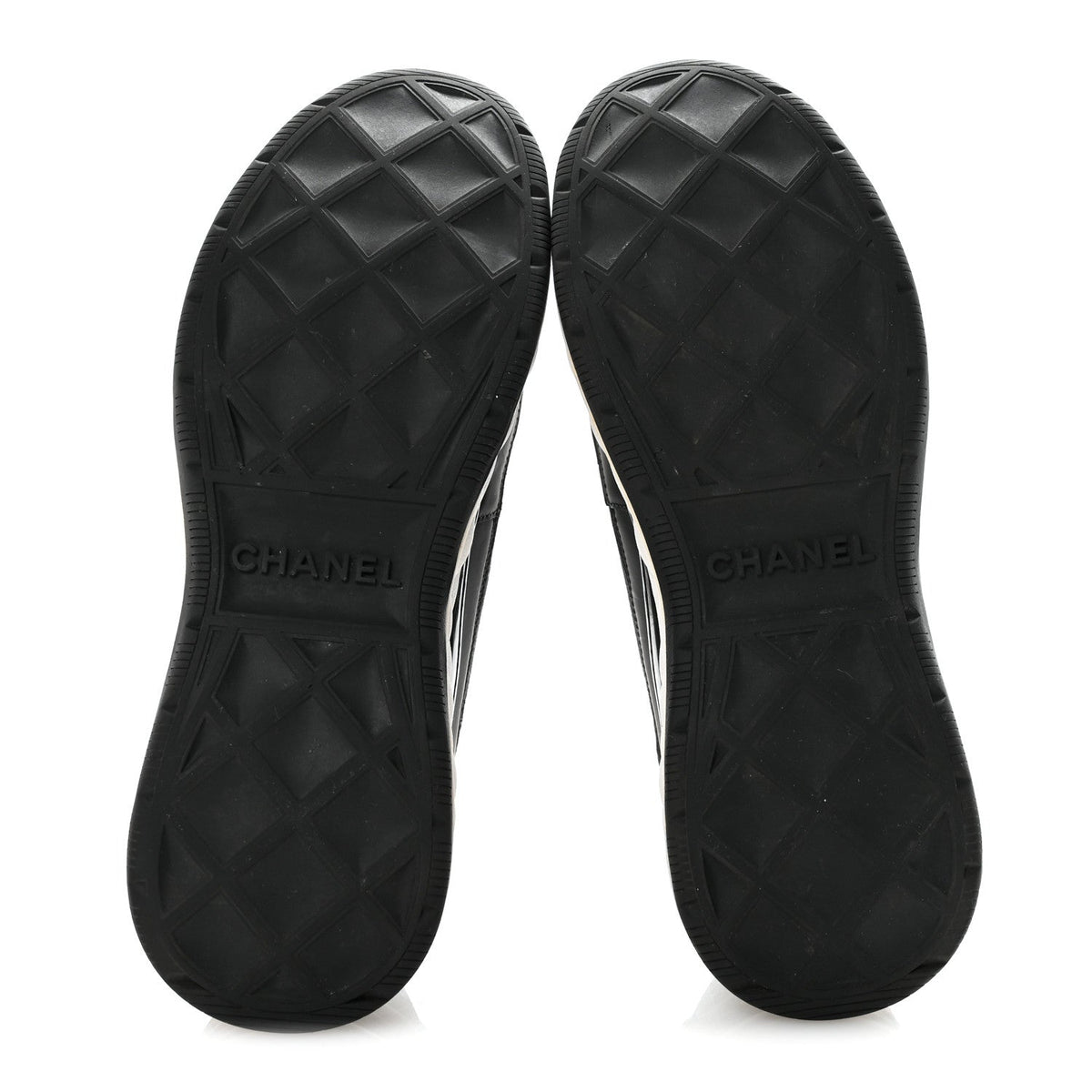 Chanel Velvet Calfskin Mixed Fibers Men's CC Sneakers 41 Black