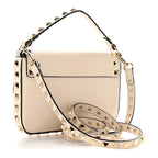 Valentino Garavani Grainy Calfskin Rockstud Crossbody Pouch Light Ivory