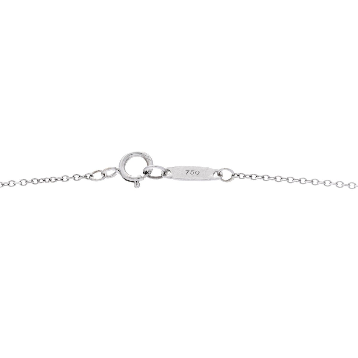 18K White Gold Diamond Metro Circle Pendant Necklace