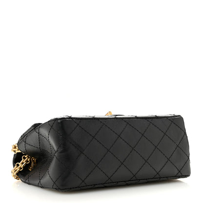 Mini Quilted Calfskin Flap Shoulder Bag