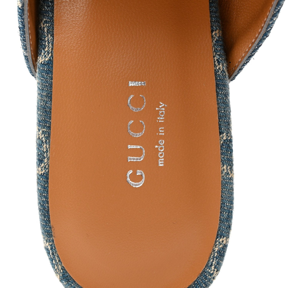 Gucci Denim Women's GG Princetown Slippers 36.5 Light Blue Royale