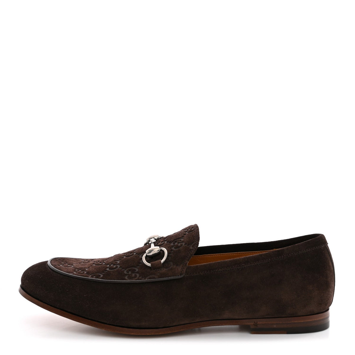Gucci Suede Men's Jordy Horsebit Loafers 8 Night Cocoa