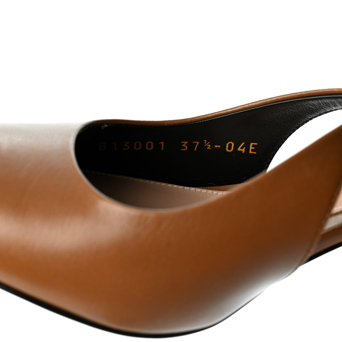 Gucci Malaga Kid Nappa Women's Signoria Slingback Pumps 37.5 Luminous Wood